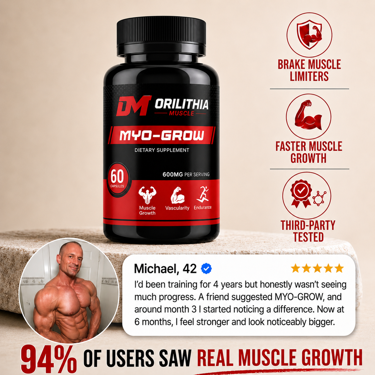 ORILITHIA - MYO-GROW ADVANCED MUSCLE SUPPORT FORMULA