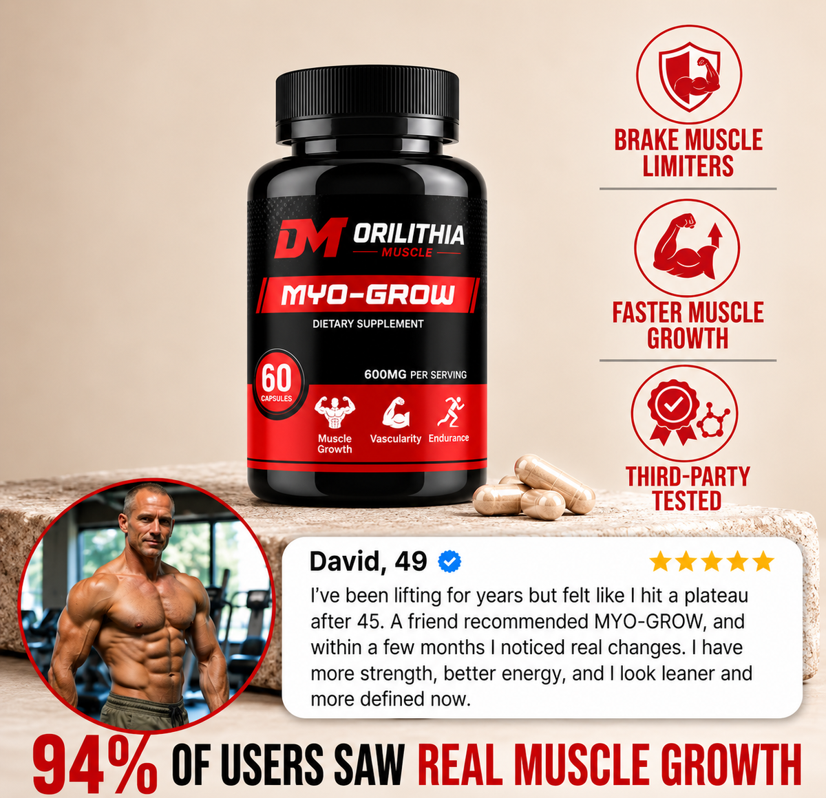 ORILITHIA - MYO-GROW ADVANCED MUSCLE SUPPORT FORMULA